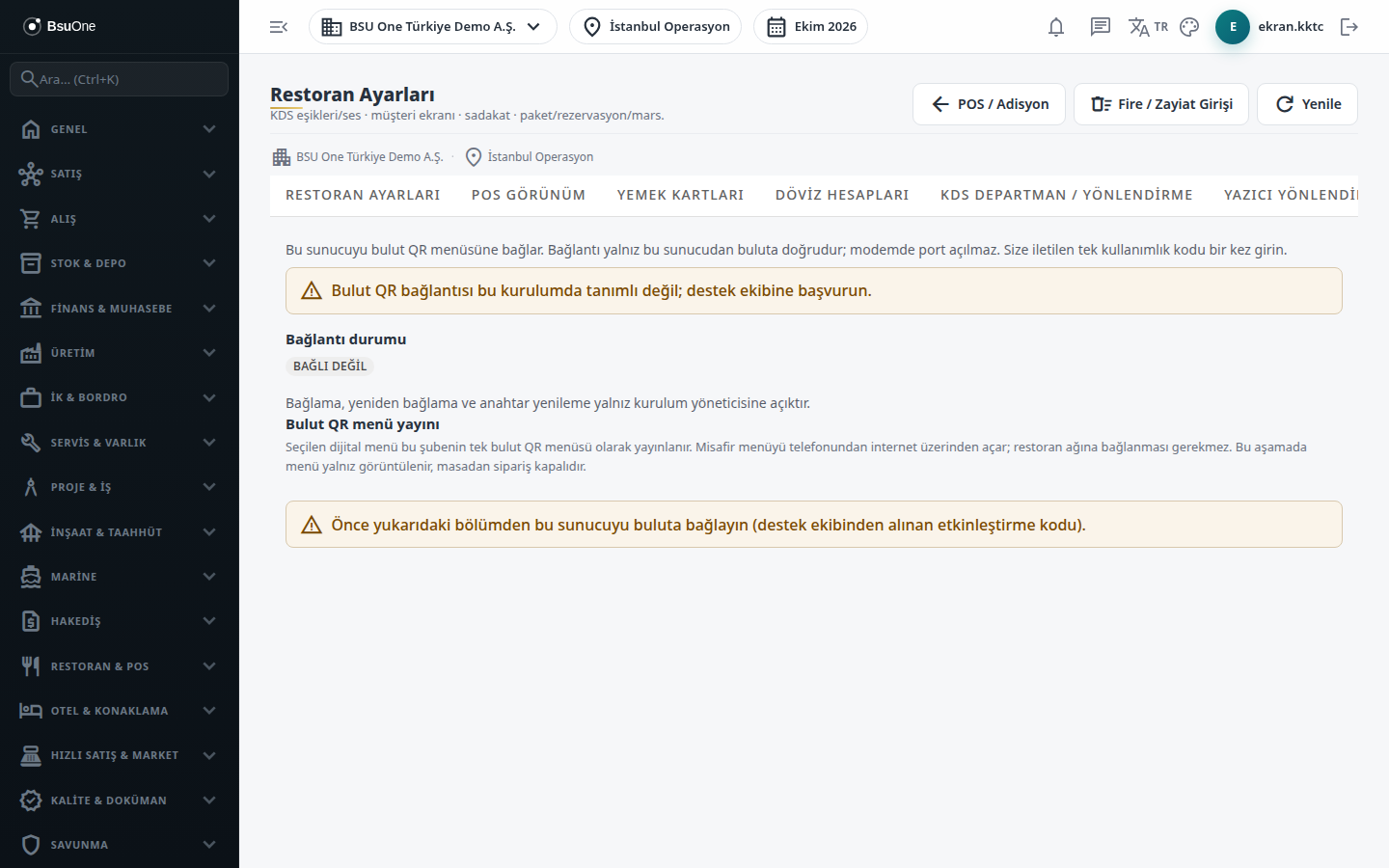 Bulut QR bağlantısı sekmesi